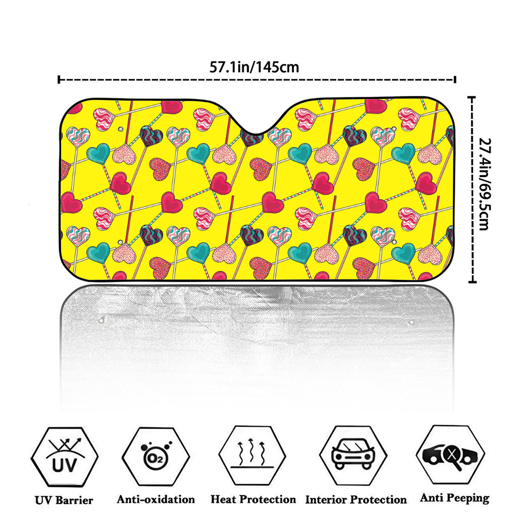 Retro Lollipop Print Car Windshield Sun Shade