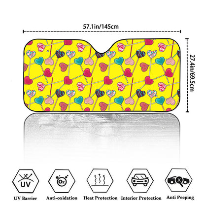 Retro Lollipop Print Car Windshield Sun Shade