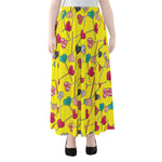 Retro Lollipop Print Chiffon Maxi Skirt