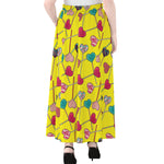 Retro Lollipop Print Chiffon Maxi Skirt