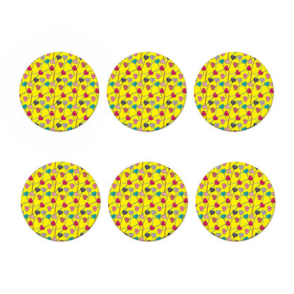 Retro Lollipop Print Coaster Set
