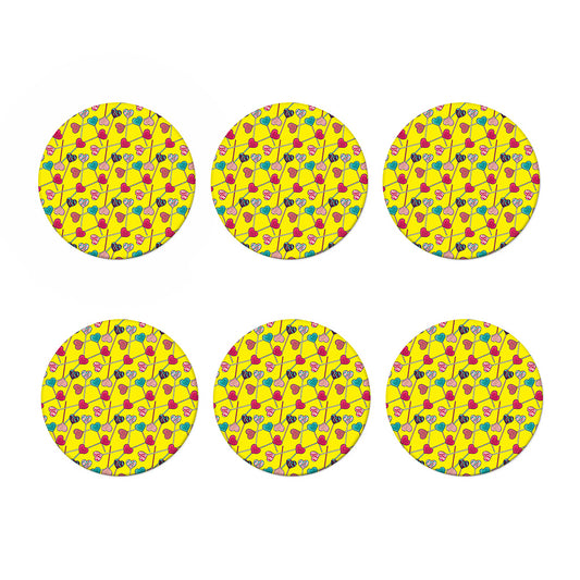 Retro Lollipop Print Coaster Set