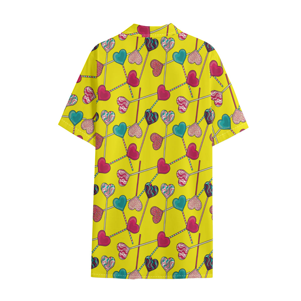 Retro Lollipop Print Cotton Hawaiian Shirt