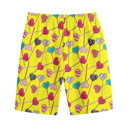 Retro Lollipop Print Cotton Shorts