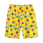 Retro Lollipop Print Cotton Shorts