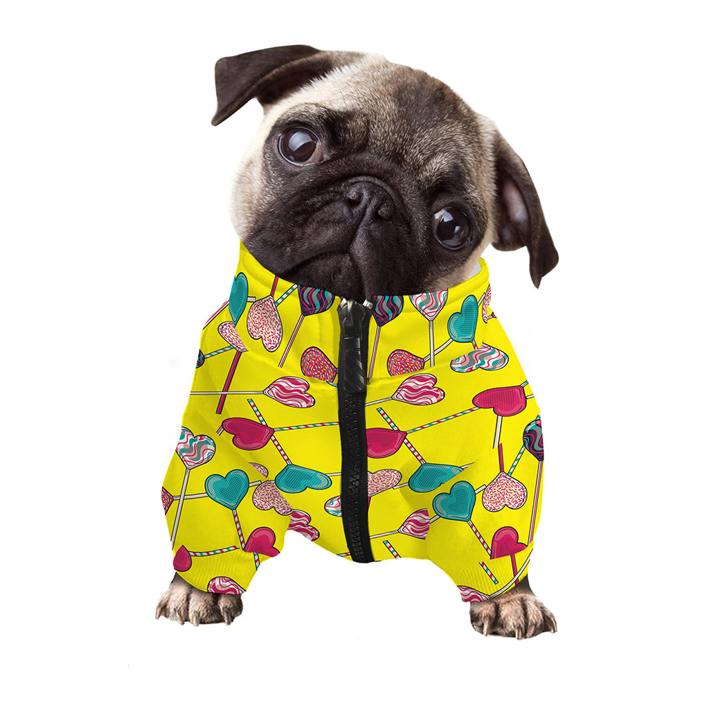 Retro Lollipop Print Dog Zip Up Jacket