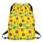 Retro Lollipop Print Drawstring Backpack