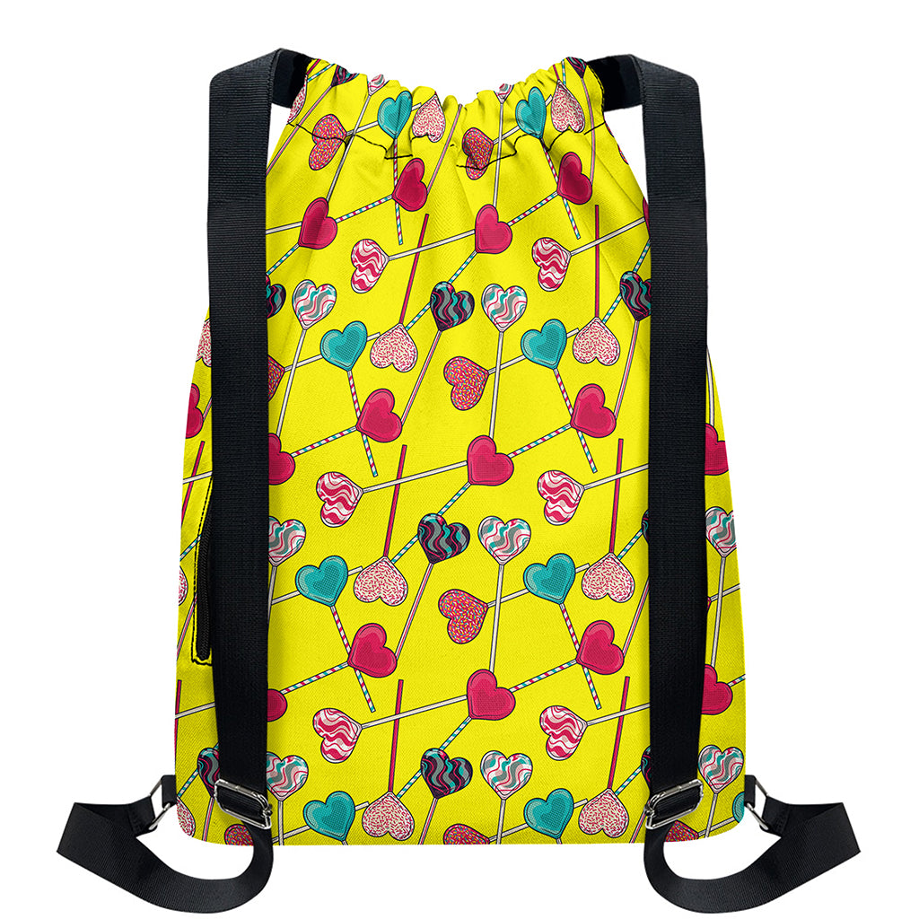 Retro Lollipop Print Drawstring Backpack