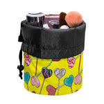 Retro Lollipop Print Drawstring Makeup Bag