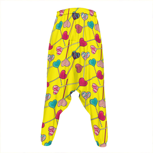 Retro Lollipop Print Hammer Pants