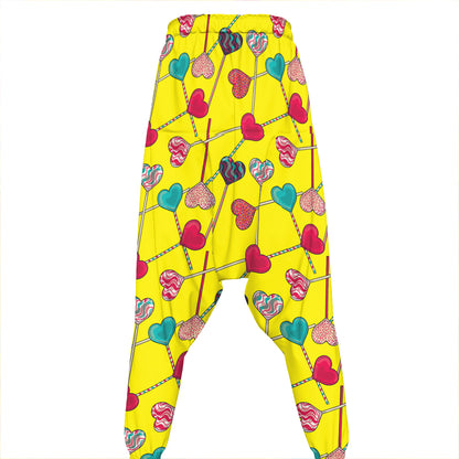 Retro Lollipop Print Hammer Pants