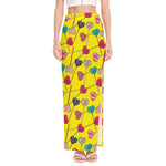 Retro Lollipop Print High Slit Maxi Skirt