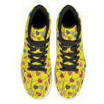 Retro Lollipop Print High Top Leather Sneakers