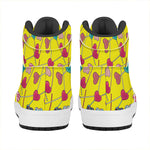 Retro Lollipop Print High Top Leather Sneakers