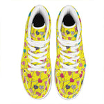 Retro Lollipop Print High Top Leather Sneakers