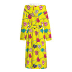Retro Lollipop Print Hooded Bathrobe