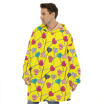 Retro Lollipop Print Hoodie Blanket