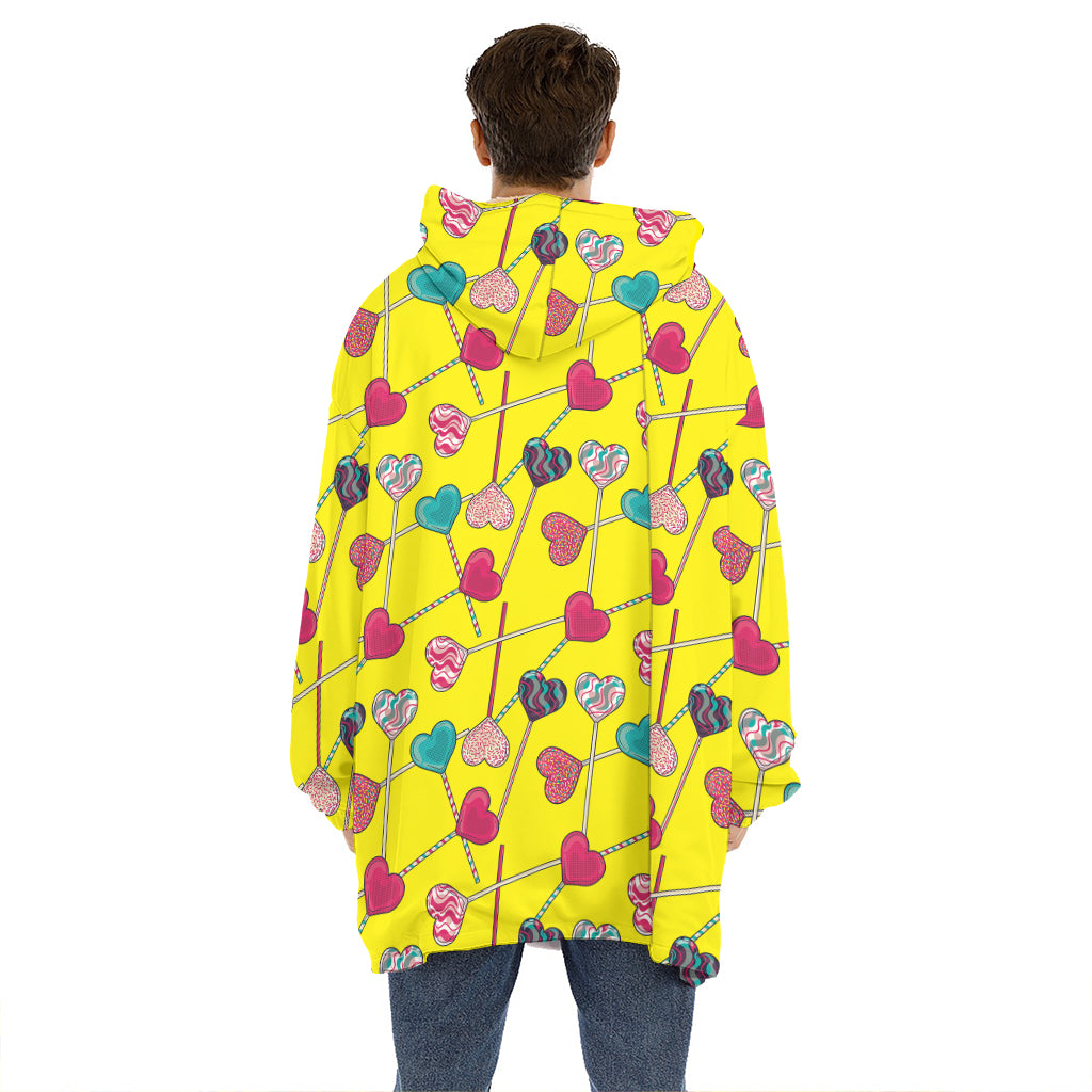 Retro Lollipop Print Hoodie Blanket