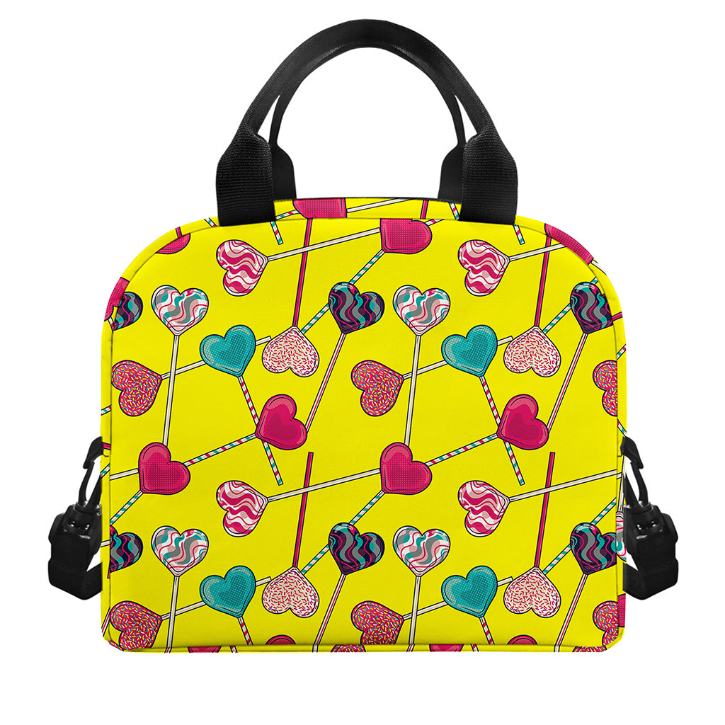 Retro Lollipop Print Insulated Lunch Bag