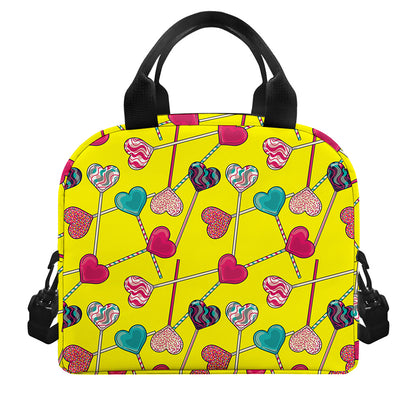 Retro Lollipop Print Insulated Lunch Bag
