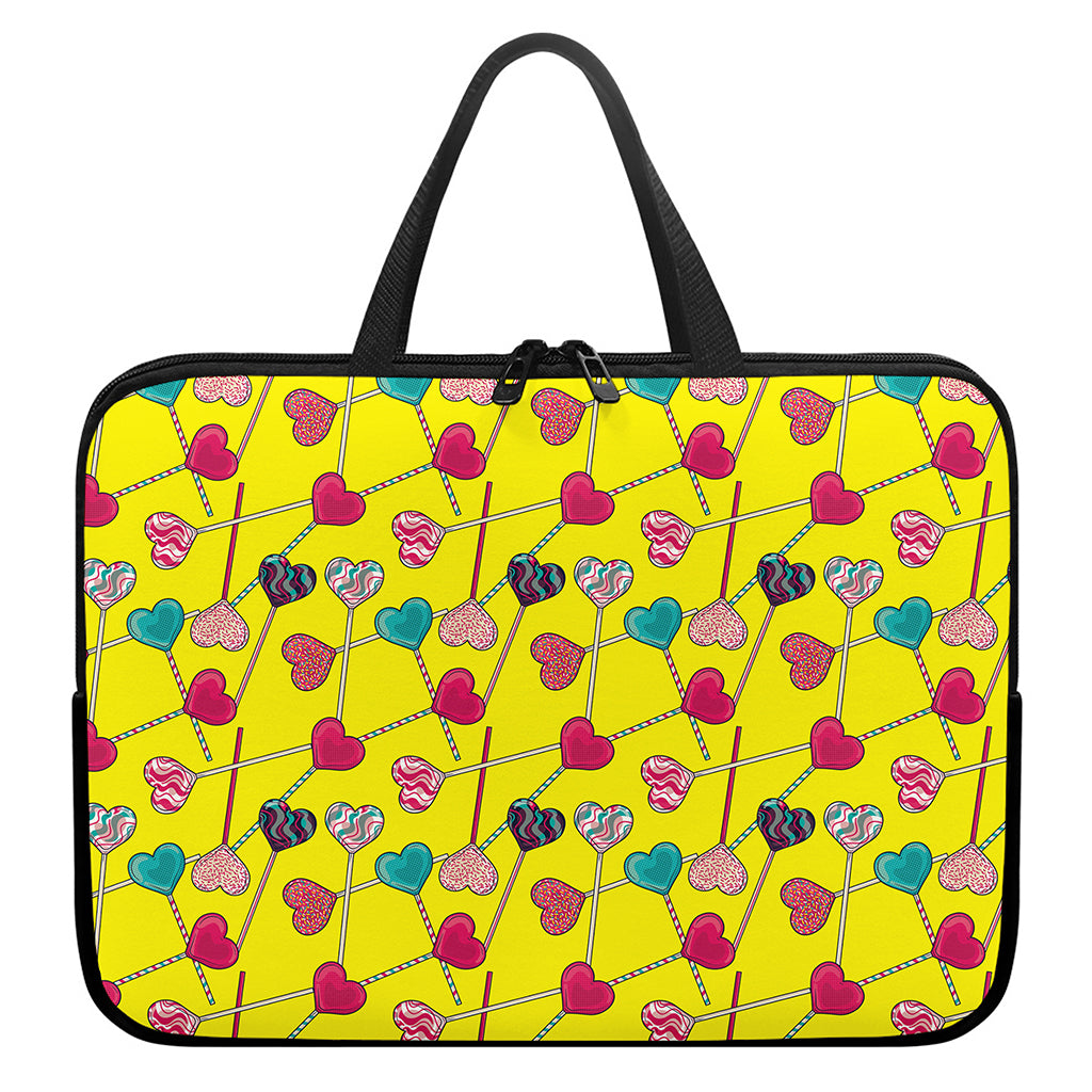 Retro Lollipop Print Laptop Sleeve With Handle