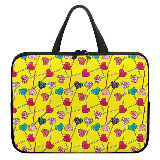 Retro Lollipop Print Laptop Sleeve With Handle