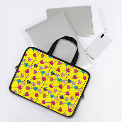 Retro Lollipop Print Laptop Sleeve With Handle