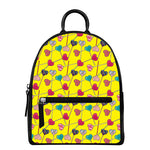 Retro Lollipop Print Leather Backpack