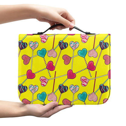 Retro Lollipop Print Leather Bible Cover
