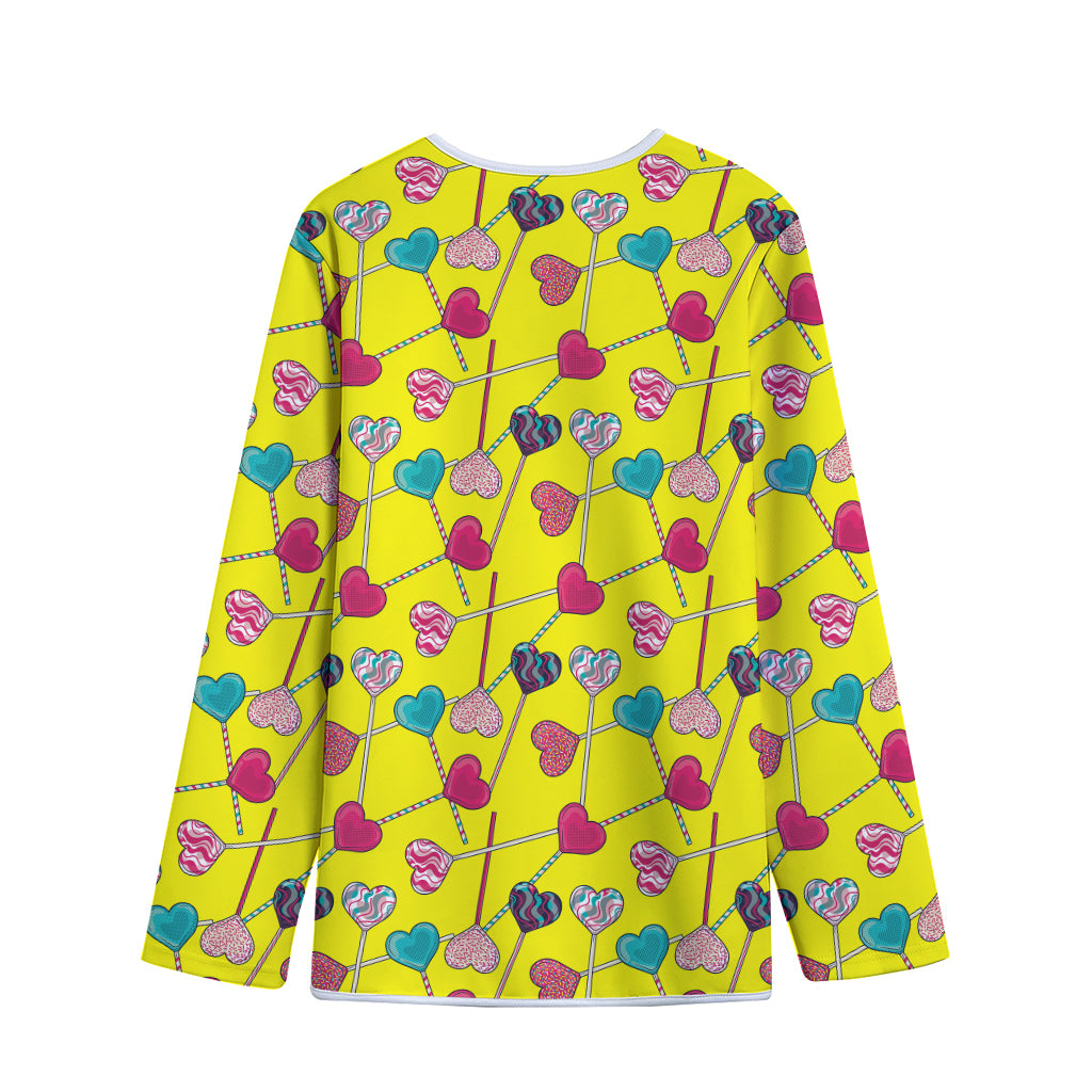 Retro Lollipop Print Long Sleeve Short Coat