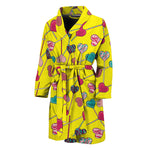 Retro Lollipop Print Men's Bathrobe