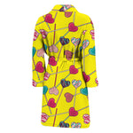 Retro Lollipop Print Men's Bathrobe