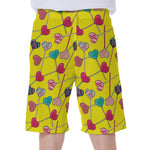 Retro Lollipop Print Men's Beach Shorts