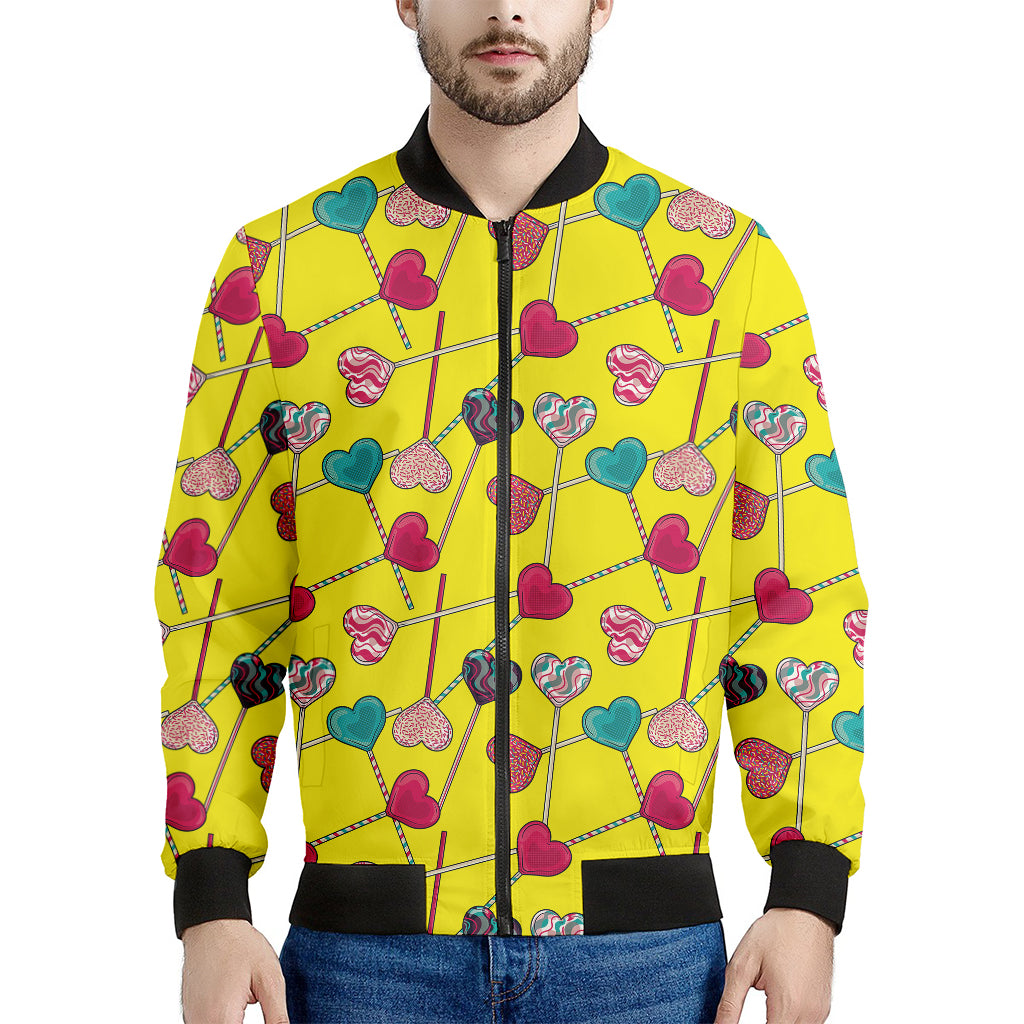 Retro Lollipop Print Men's Bomber Jacket