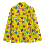 Retro Lollipop Print Men's Cotton Blazer