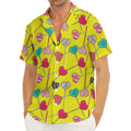 Retro Lollipop Print Men's Deep V-Neck Shirt