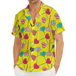 Retro Lollipop Print Men's Deep V-Neck Shirt