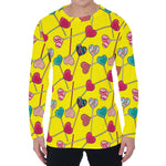 Retro Lollipop Print Men's Long Sleeve T-Shirt