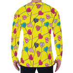 Retro Lollipop Print Men's Long Sleeve T-Shirt