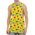 Retro Lollipop Print Men's Muscle Tank Top