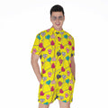 Retro Lollipop Print Men's Romper