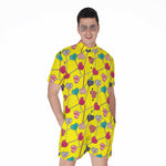 Retro Lollipop Print Men's Rompers