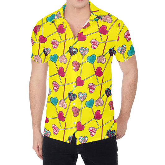 Retro Lollipop Print Men's Shirt