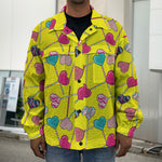 Retro Lollipop Print Men's Shirt Jacket