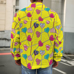 Retro Lollipop Print Men's Shirt Jacket