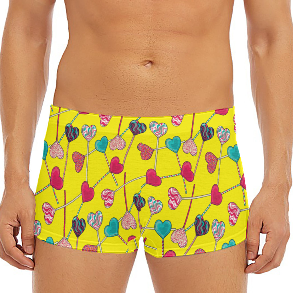 Retro Lollipop Print Men's Short Boxer Briefs