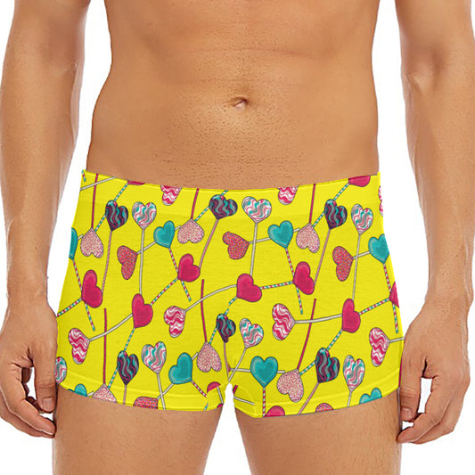 Retro Lollipop Print Men's Short Boxer Briefs