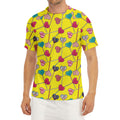 Retro Lollipop Print Men's Short Sleeve Rash Guard