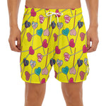 Retro Lollipop Print Men's Split Running Shorts