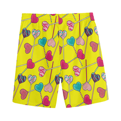 Retro Lollipop Print Men's Sports Shorts